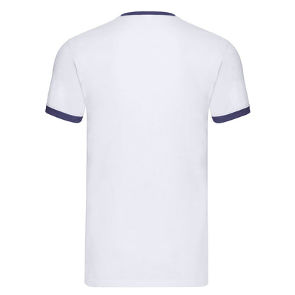 White-Navy - Back - Fruit of the Loom Unisex Adult Ringer T-Shirt