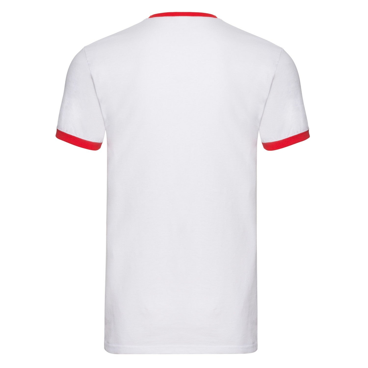 White-Red - Back - Fruit of the Loom Unisex Adult Ringer T-Shirt