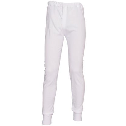 White - Front - Portwest Mens Thermal Underwear Trousers (B121) - Bottoms