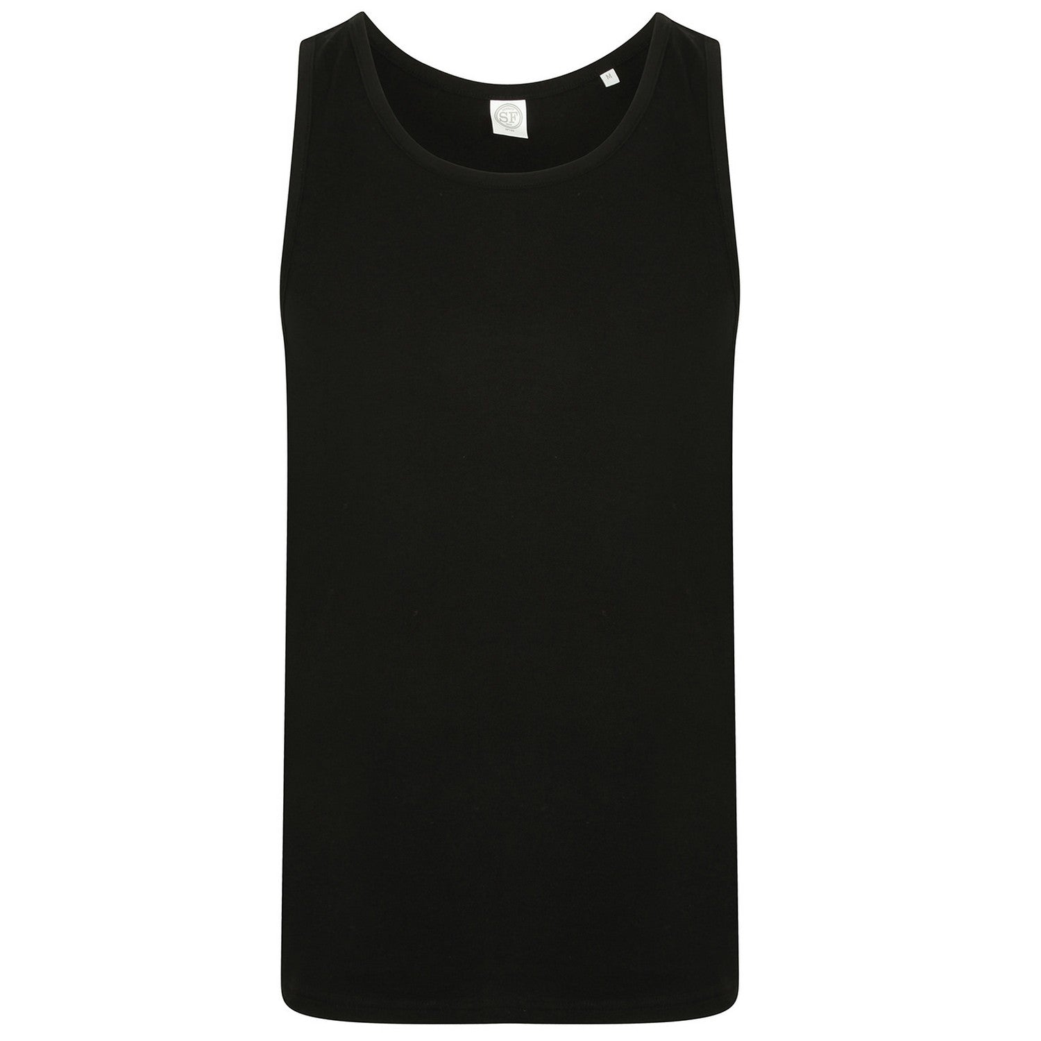 Black - Front - SF Mens Feel Good Vest Top