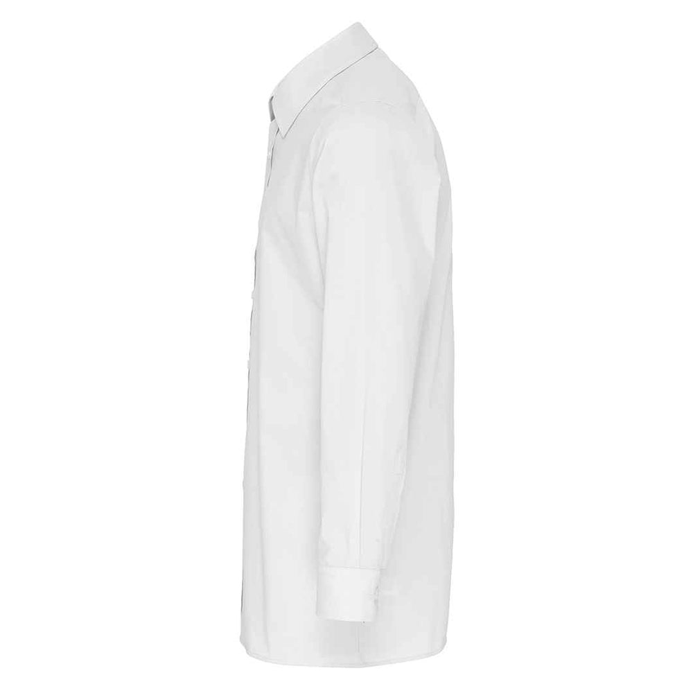 White - Side - Premier Mens Colours Poplin Fitted Long-Sleeved Shirt