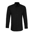 Black - Front - Premier Mens Colours Poplin Fitted Long-Sleeved Shirt
