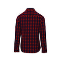 Red-Navy - Back - Premier Womens-Ladies Mulligan Checked Long-Sleeved Shirt