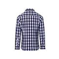 White-Navy - Back - Premier Womens-Ladies Mulligan Checked Long-Sleeved Shirt