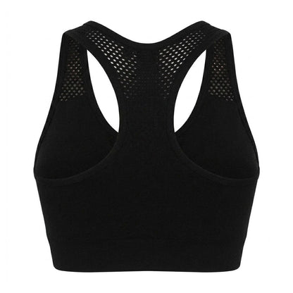 Black - Back - Tombo Womens-Ladies Seamless Sports Bra