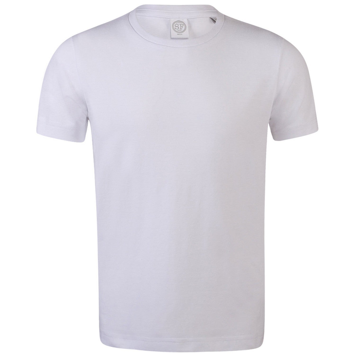 White - Front - SF Childrens-Kids Feel Good Plain Stretch T-Shirt
