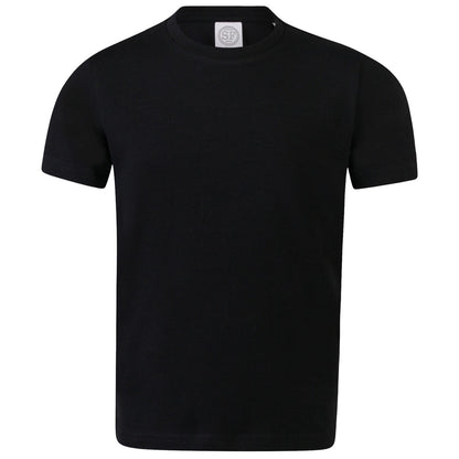 Black - Front - SF Childrens-Kids Feel Good Plain Stretch T-Shirt