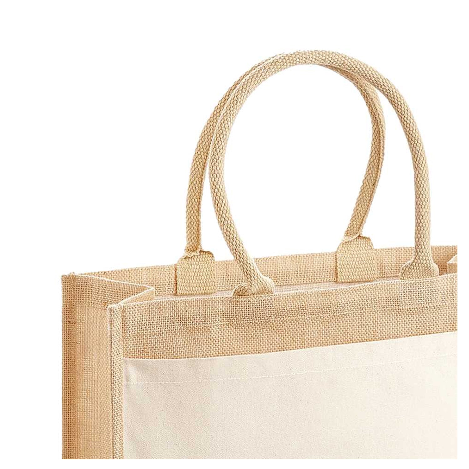 Natural - Back - Westford Mill Jute Pocket Shopper Bag