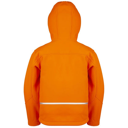 Neon Orange - Back - Result Core Childrens-Kids TX Performance Hooded Soft Shell Jacket