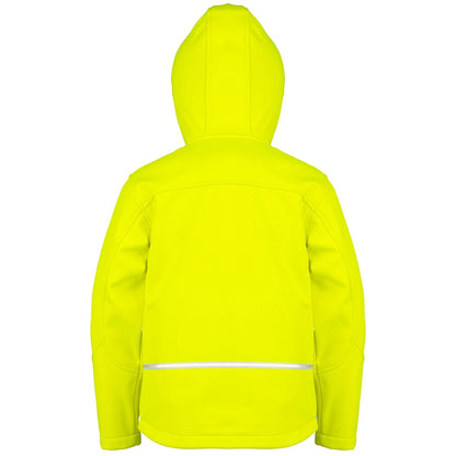 Neon Yellow - Back - Result Core Childrens-Kids TX Performance Hooded Soft Shell Jacket
