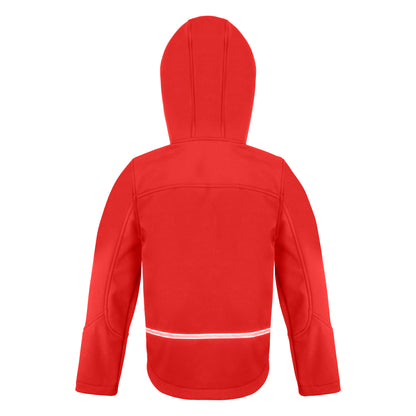 Red-Black - Back - Result Core Childrens-Kids TX Performance Hooded Soft Shell Jacket