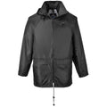 Black - Side - Portwest Mens Classic Rain Jacket (S440)