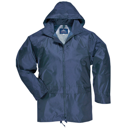 Navy - Front - Portwest Mens Classic Rain Jacket (S440)