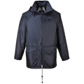 Navy - Side - Portwest Mens Classic Rain Jacket (S440)