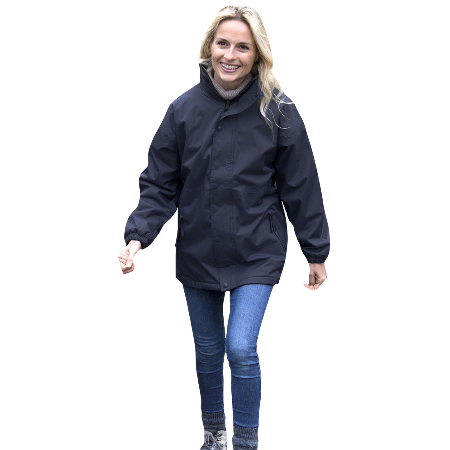 Navy - Back - Result Childrens-Kids StormDri 4000 Reversible Jacket