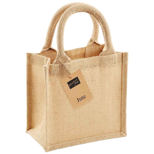 Natural - Front - Westford Mill Petite Jute Gift Bag