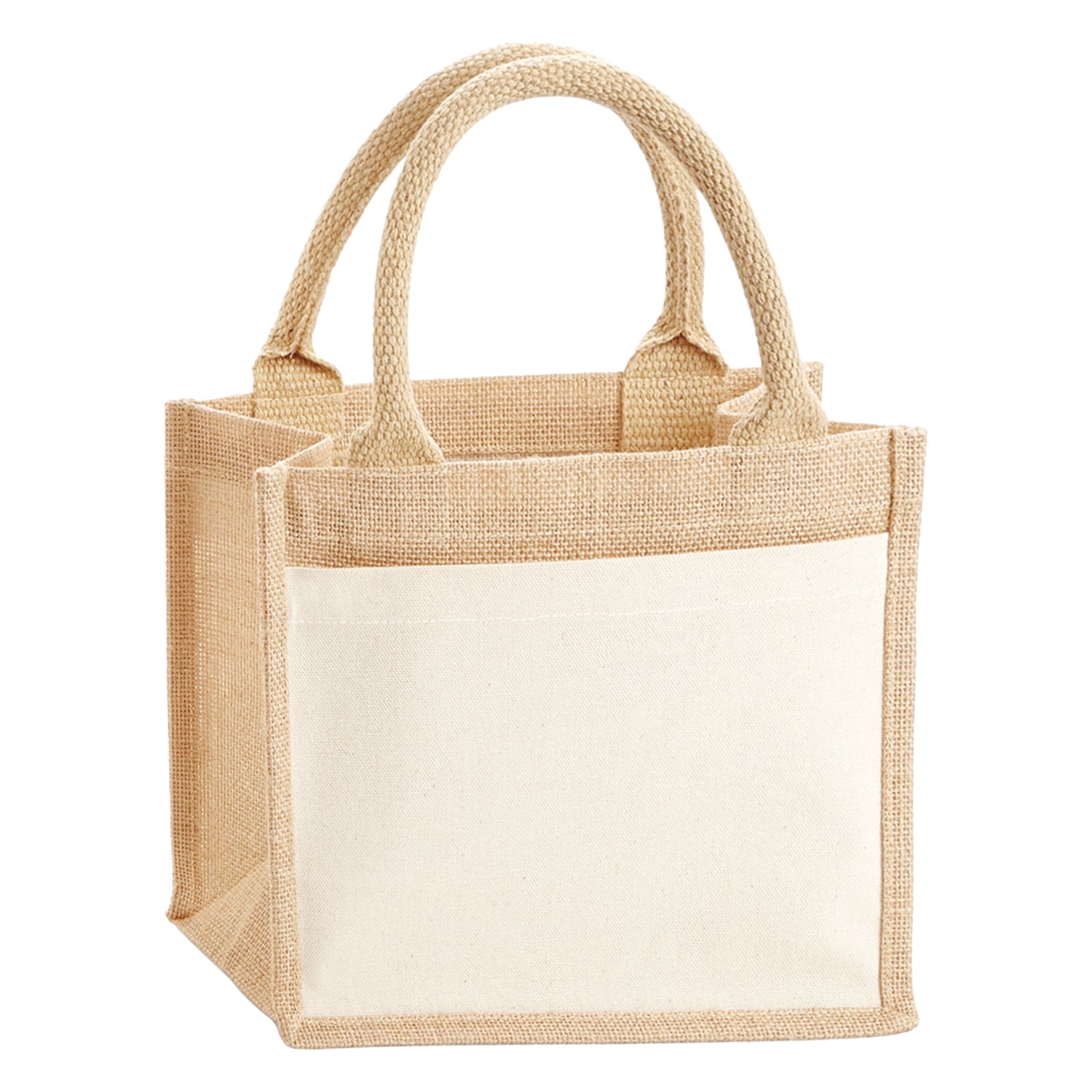 Natural - Front - Westford Mill Cotton Pocket Gift Bag