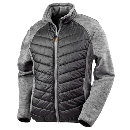 Black-Grey Marl - Front - WORK-GUARD by Result Mens Elevator Jacket