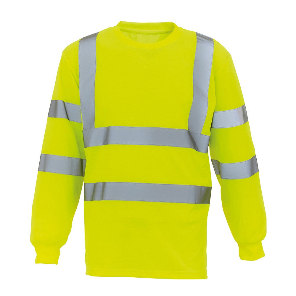 Yellow - Front - Yoko Unisex Adult High-Vis Long-Sleeved T-Shirt