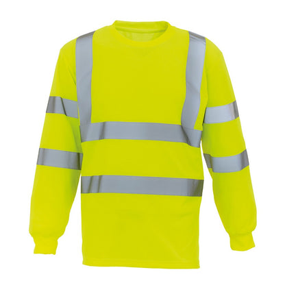 Yellow - Front - Yoko Unisex Adult High-Vis Long-Sleeved T-Shirt