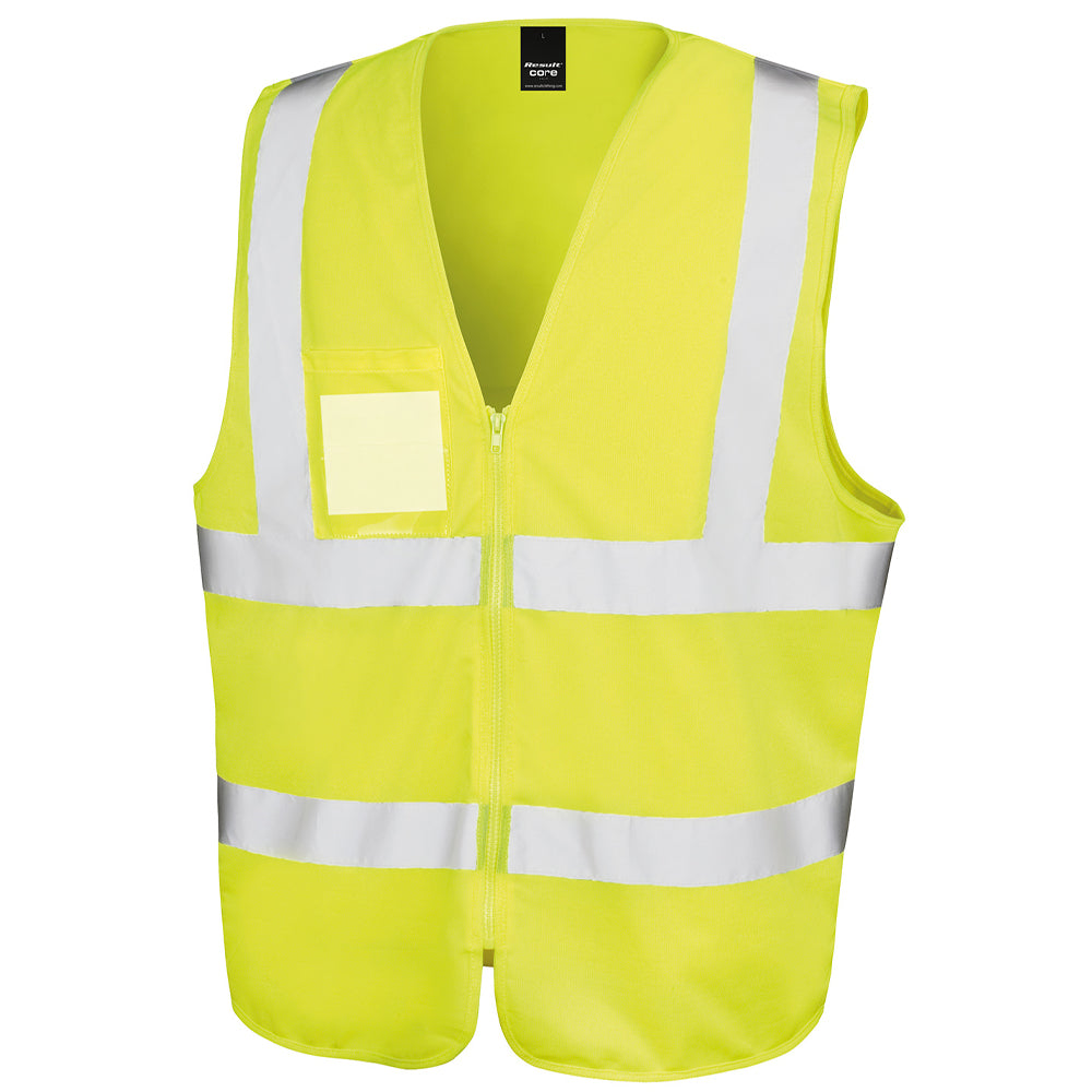Yellow - Front - Result Core Unisex Adult Safety Hi-Vis Vest
