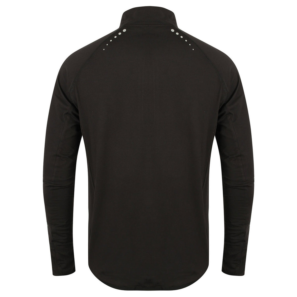 Black - Back - Tombo Mens Quarter Zip Long-Sleeved Top