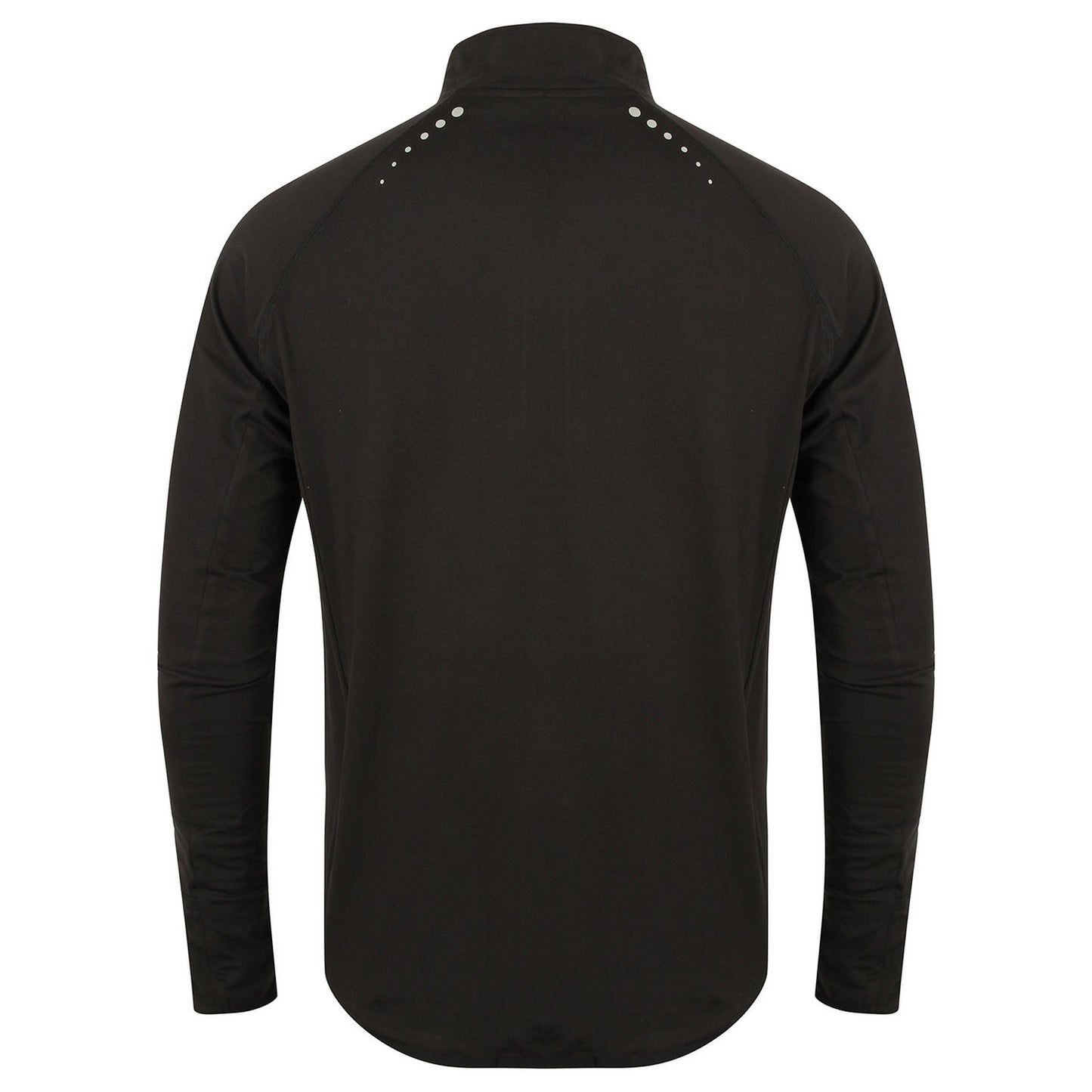 Black - Back - Tombo Mens Quarter Zip Long-Sleeved Top
