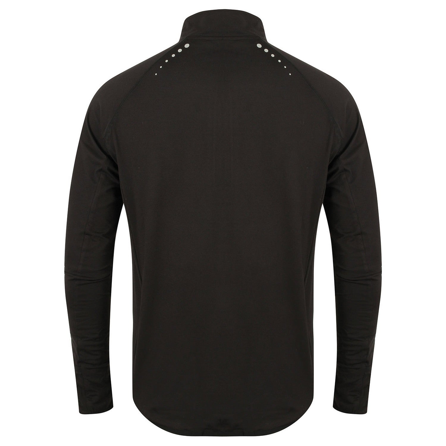 Black - Back - Tombo Mens Quarter Zip Long-Sleeved Top