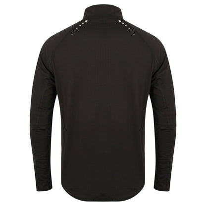 Black - Back - Tombo Mens Quarter Zip Long-Sleeved Top