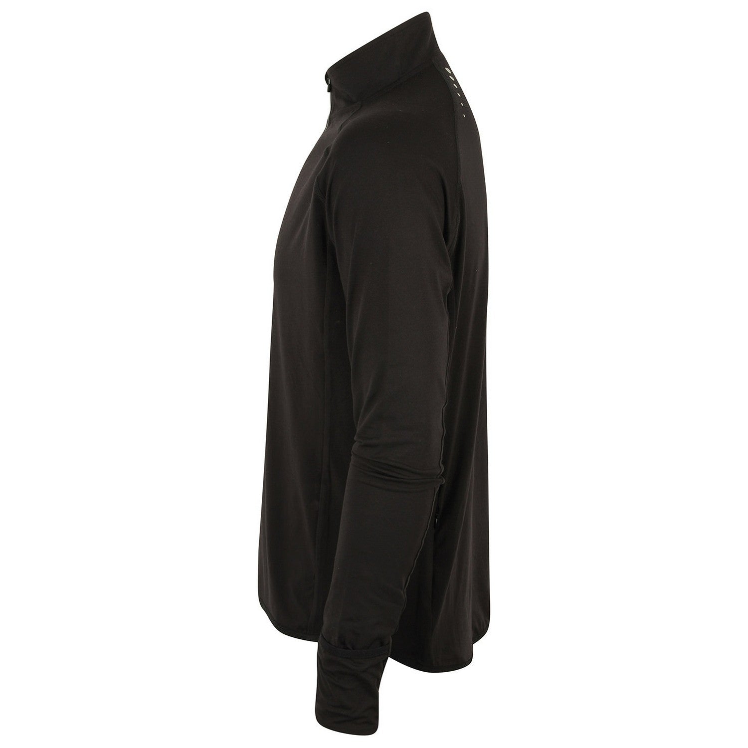 Black - Side - Tombo Mens Quarter Zip Long-Sleeved Top