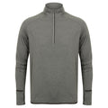 Grey Marl - Front - Tombo Mens Quarter Zip Long-Sleeved Top