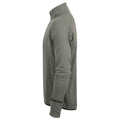 Grey Marl - Side - Tombo Mens Quarter Zip Long-Sleeved Top