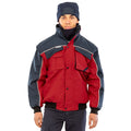 Red-Navy - Back - WORK-GUARD by Result Mens Heavy Duty Zip-off Sleeves Pilot Jacket