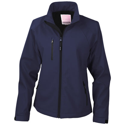 Navy - Front - Result Womens-Ladies Soft Shell Jacket