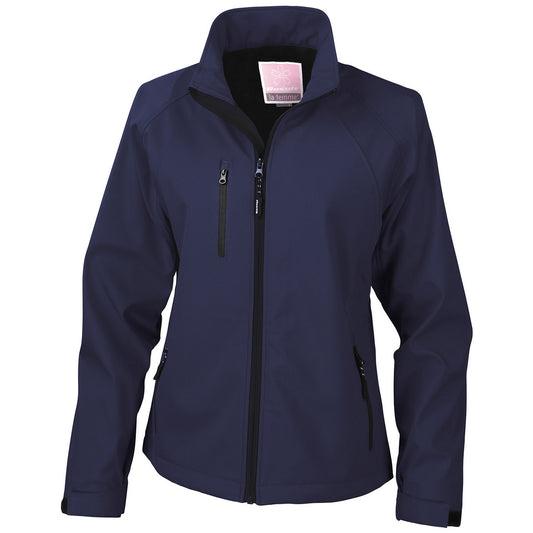 Navy - Front - Result Womens-Ladies Soft Shell Jacket
