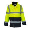 Yellow-Navy - Front - Yoko Unisex Adult Motorway Two Tone Hi-Vis Reflective Jacket