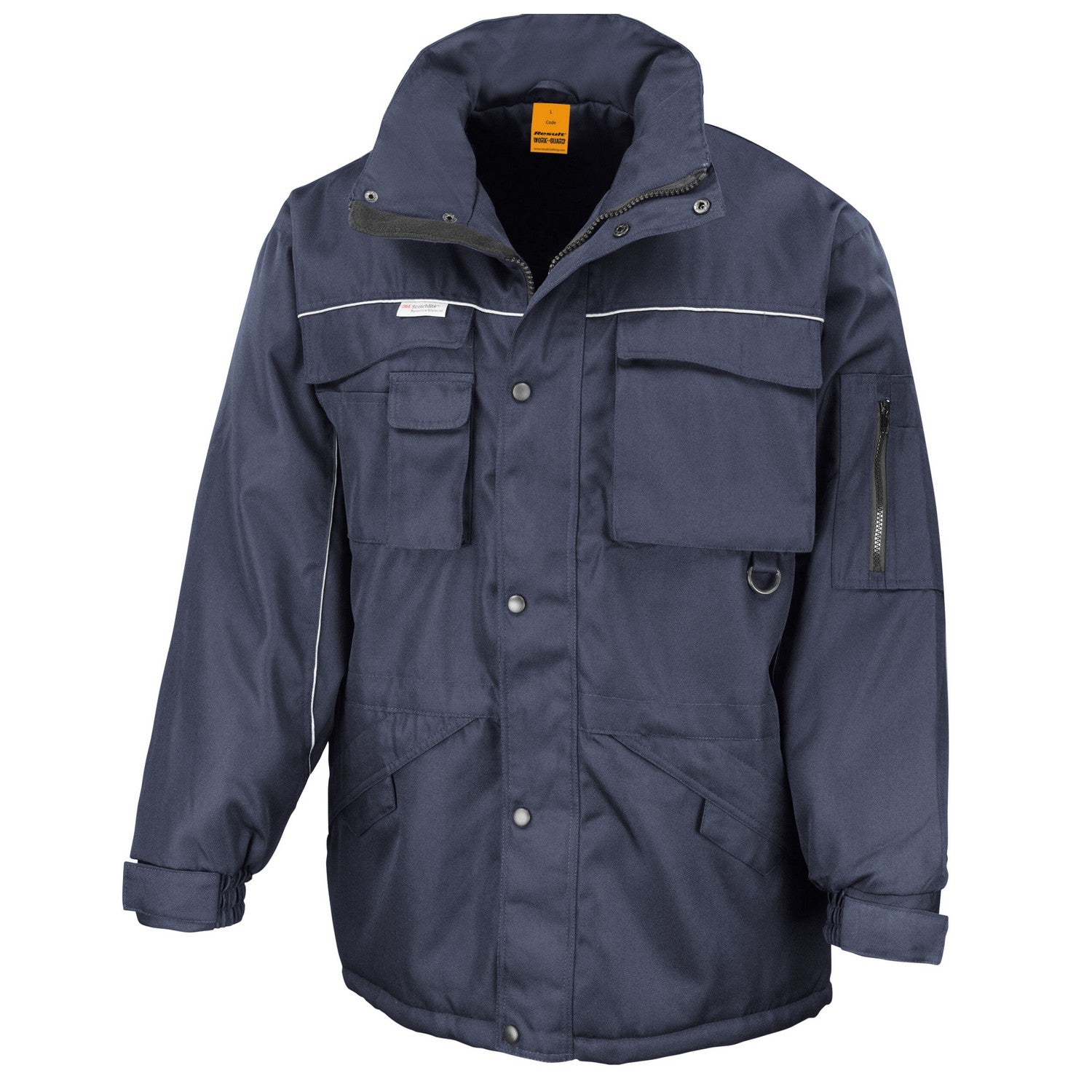 Navy - Front - WORK-GUARD by Result Unisex Adult Heavy Duty Jacket