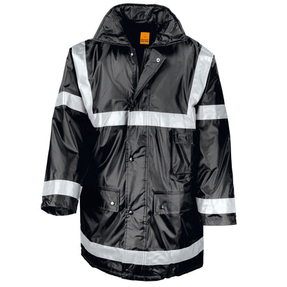 Black - Front - WORK-GUARD by Result Unisex Adult Management Coat