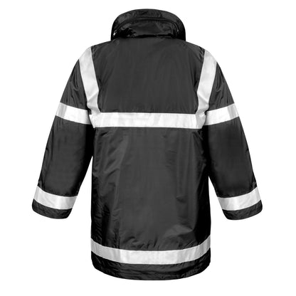 Black - Back - WORK-GUARD by Result Unisex Adult Management Coat