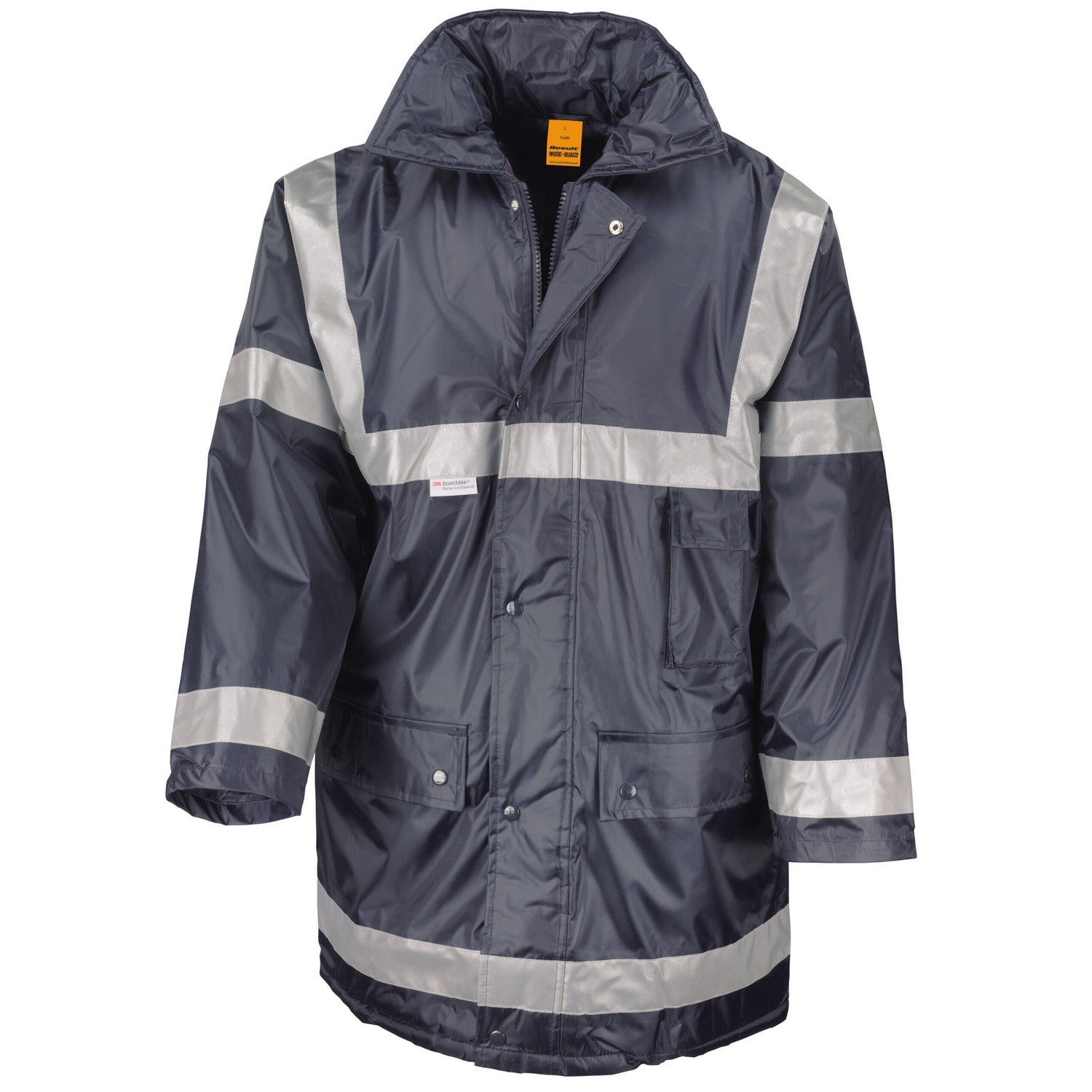 Navy - Front - WORK-GUARD by Result Unisex Adult Management Coat