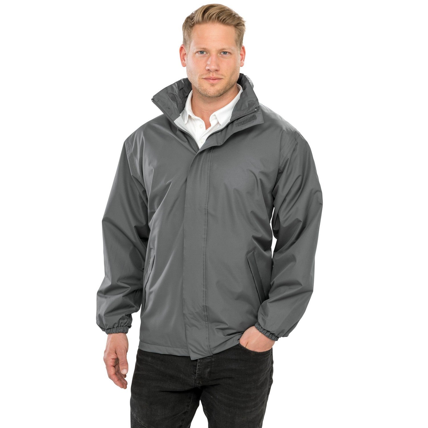 Steel Grey - Back - Result Core Unisex Adult Midweight Jacket