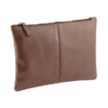 Tan - Front - Quadra Nuhide Zipper Pouch