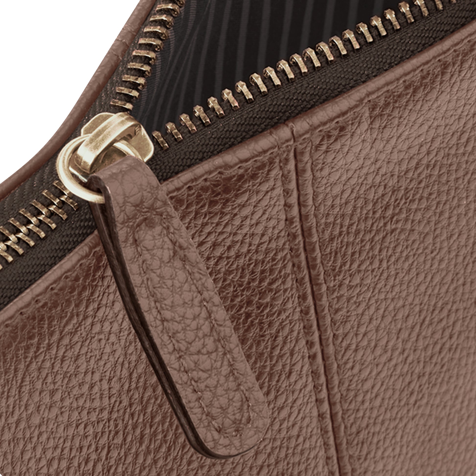 Tan - Back - Quadra Nuhide Zipper Pouch