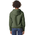 Military Green - Back - Gildan Childrens-Kids Fleece Midweight Hoodie