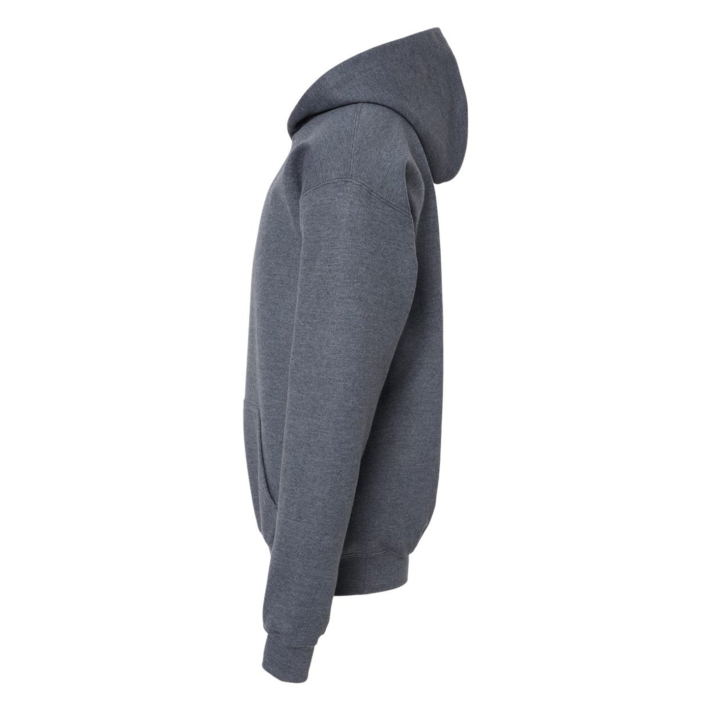 Dark Heather - Side - Gildan Childrens-Kids Fleece Midweight Hoodie