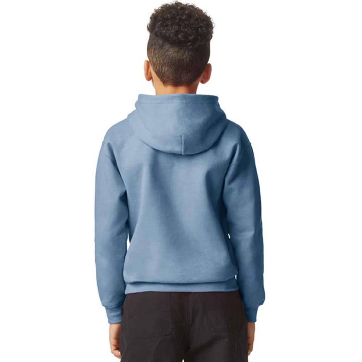 Stone Blue - Back - Gildan Childrens-Kids Fleece Midweight Hoodie