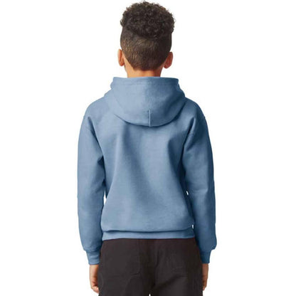 Stone Blue - Back - Gildan Childrens-Kids Fleece Midweight Hoodie