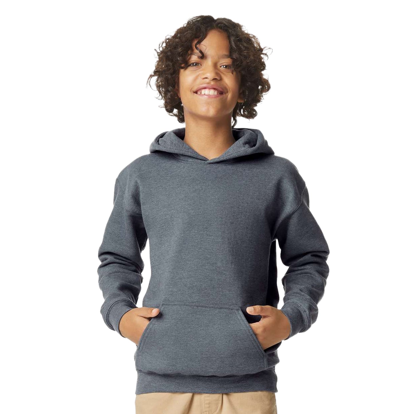 Dark Heather - Lifestyle - Gildan Childrens-Kids Fleece Midweight Hoodie