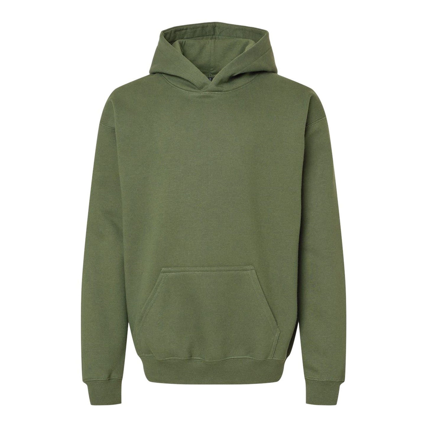 Military Green - Front - Gildan Childrens-Kids Fleece Midweight Hoodie