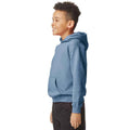 Stone Blue - Side - Gildan Childrens-Kids Fleece Midweight Hoodie